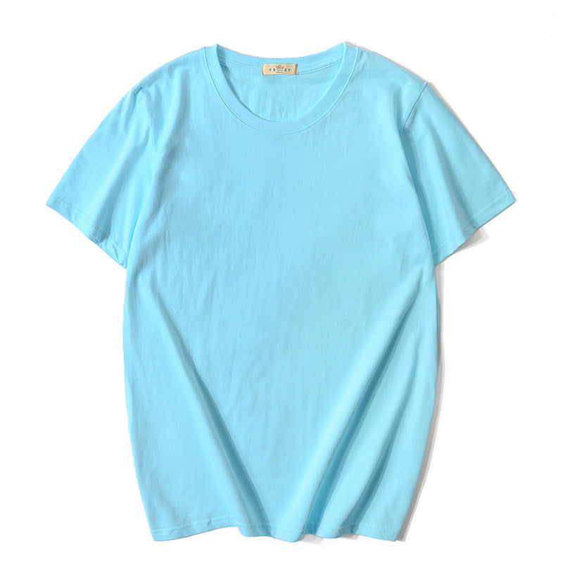 180g Plain Color Short Sleeve T-Shirt - Wholesale Custom Logo Print Crew Neck Tee - Image 10