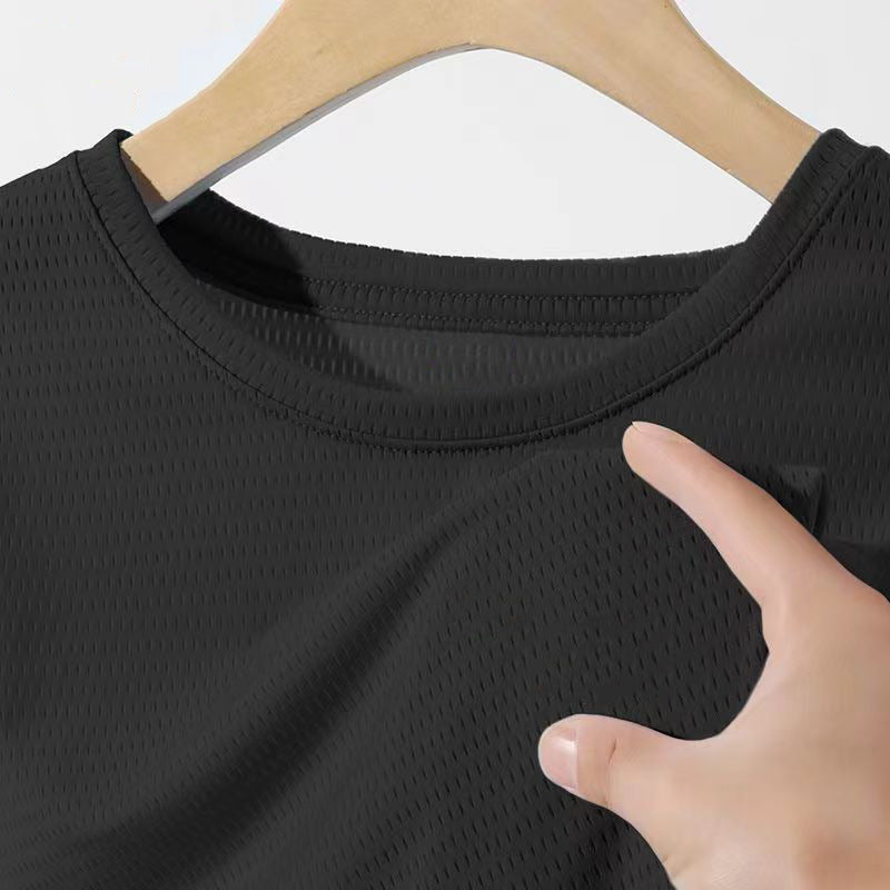 Mesh Ice Silk T-Shirt - Men's Quick Dry Breathable Sport Tee - Image 7