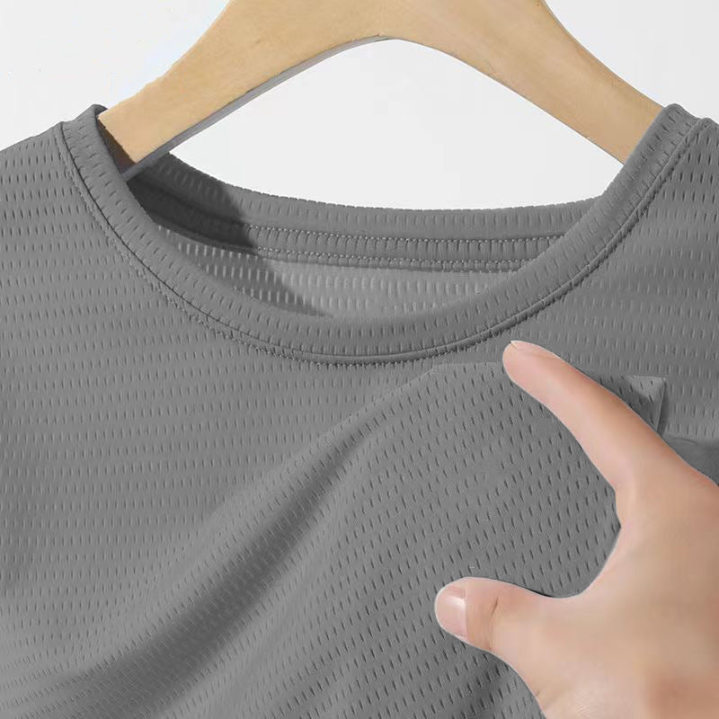 Mesh Ice Silk T-Shirt - Men's Quick Dry Breathable Sport Tee - Image 8