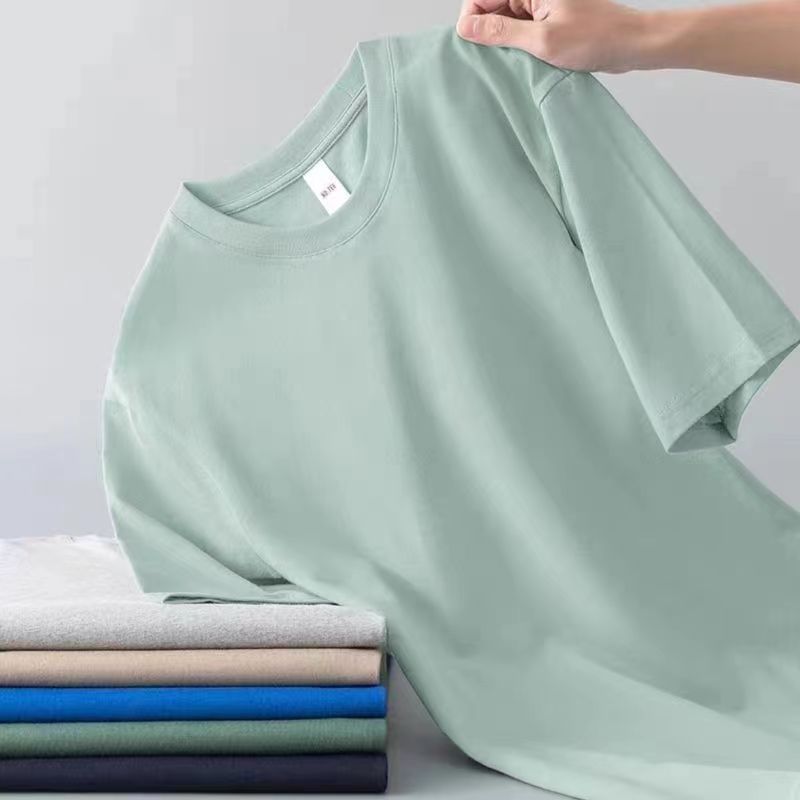 180g Milk Silk T-Shirt - Men's Solid Color Short Sleeve Crew Neck Tee - Image 14