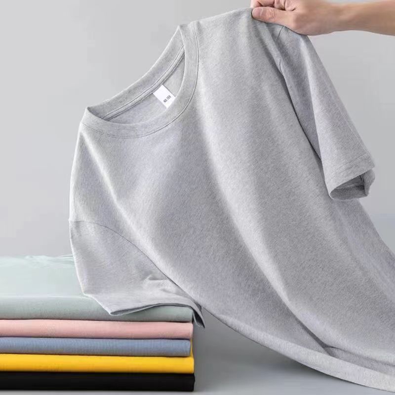 180g Milk Silk T-Shirt - Men's Solid Color Short Sleeve Crew Neck Tee - Image 9