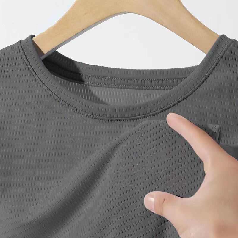Mesh Ice Silk T-Shirt - Men's Quick Dry Breathable Sport Tee - Image 9