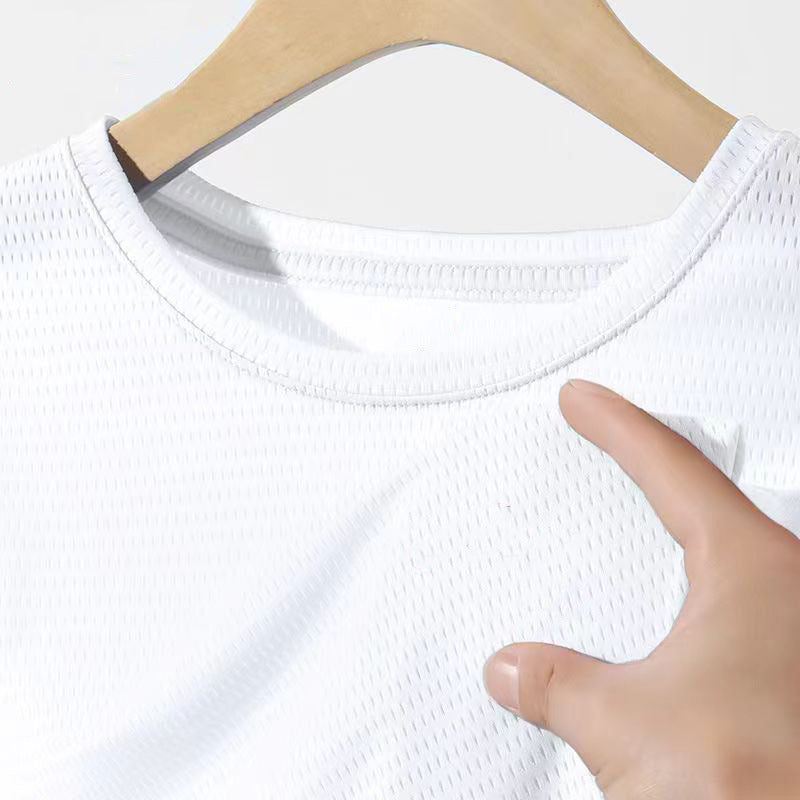 Mesh Ice Silk T-Shirt - Men's Quick Dry Breathable Sport Tee - Image 6