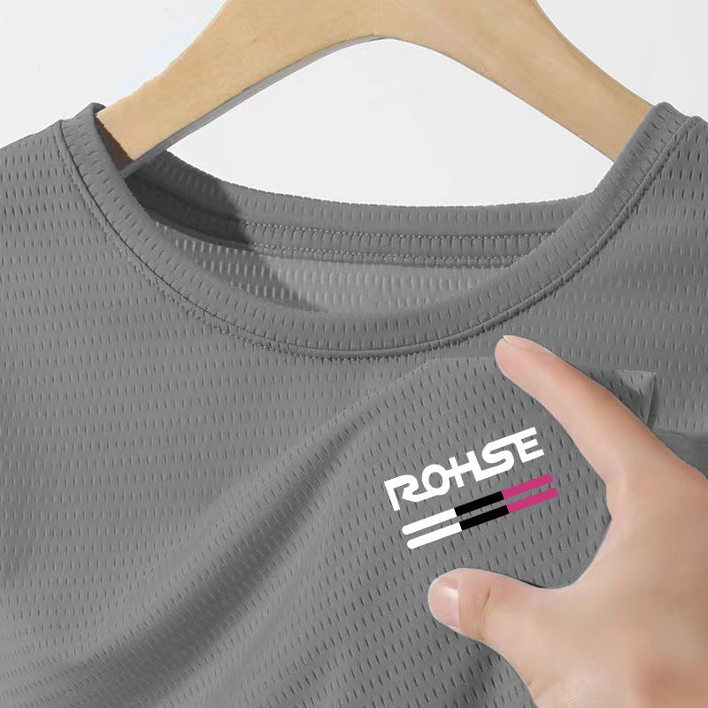 Mesh Ice Silk T-Shirt - Men's Quick Dry Breathable Sport Tee - Image 12