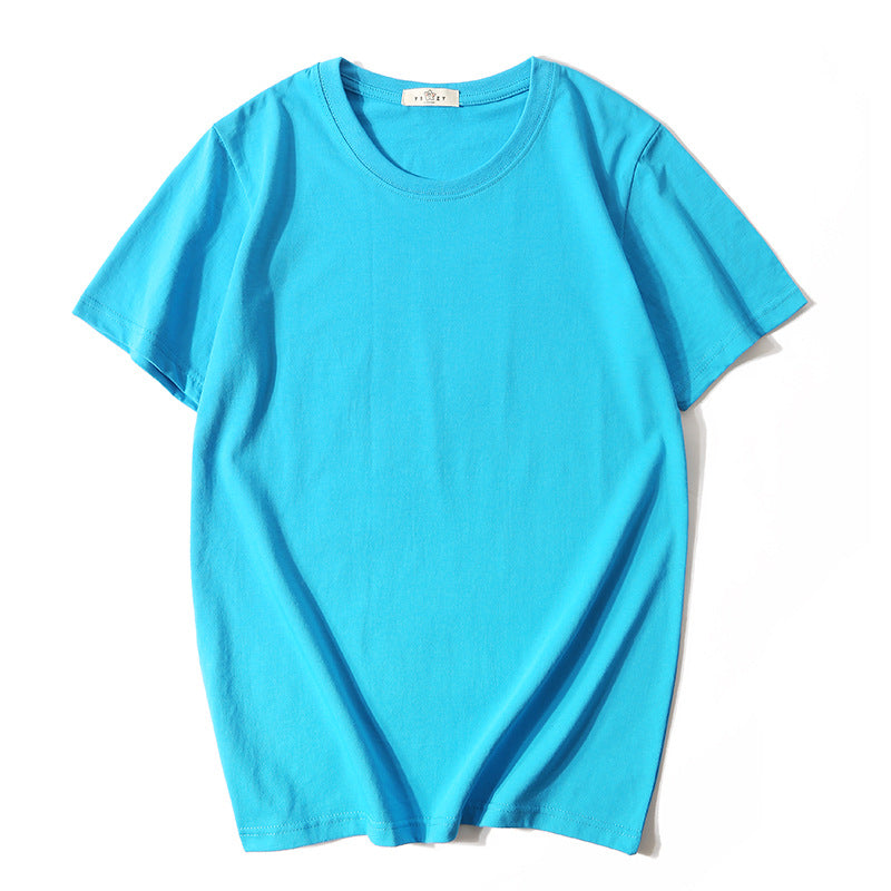 180g Plain Color Short Sleeve T-Shirt - Wholesale Custom Logo Print Crew Neck Tee - Image 5