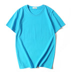 180g Plain Color Short Sleeve T-Shirt - Wholesale Custom Logo Print Crew Neck Tee - Image 5