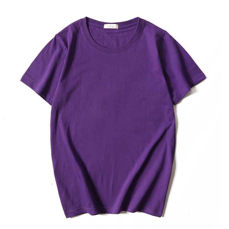 180g Plain Color Short Sleeve T-Shirt - Wholesale Custom Logo Print Crew Neck Tee - Image 21