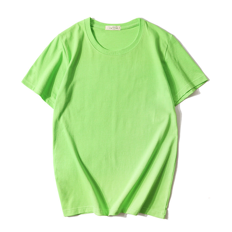 180g Plain Color Short Sleeve T-Shirt - Wholesale Custom Logo Print Crew Neck Tee - Image 20