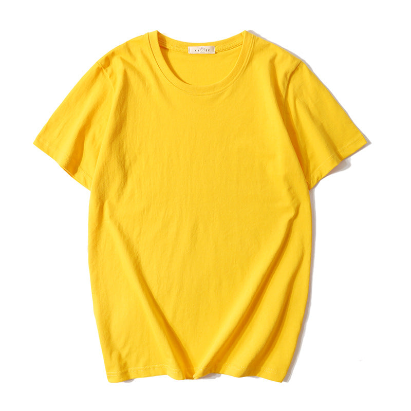 180g Plain Color Short Sleeve T-Shirt - Wholesale Custom Logo Print Crew Neck Tee - Image 14