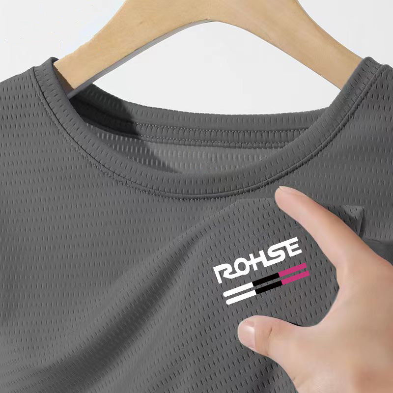 Mesh Ice Silk T-Shirt - Men's Quick Dry Breathable Sport Tee - Image 13