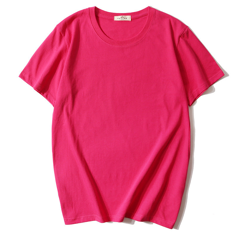 180g Plain Color Short Sleeve T-Shirt - Wholesale Custom Logo Print Crew Neck Tee - Image 19