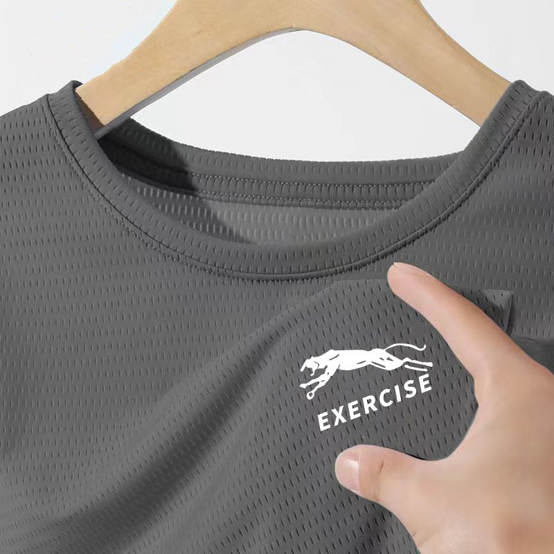 Mesh Ice Silk T-Shirt - Men's Quick Dry Breathable Sport Tee - Image 21