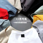 180g Milk Silk T-Shirt - Men's Solid Color Short Sleeve Crew Neck Tee - Image 2
