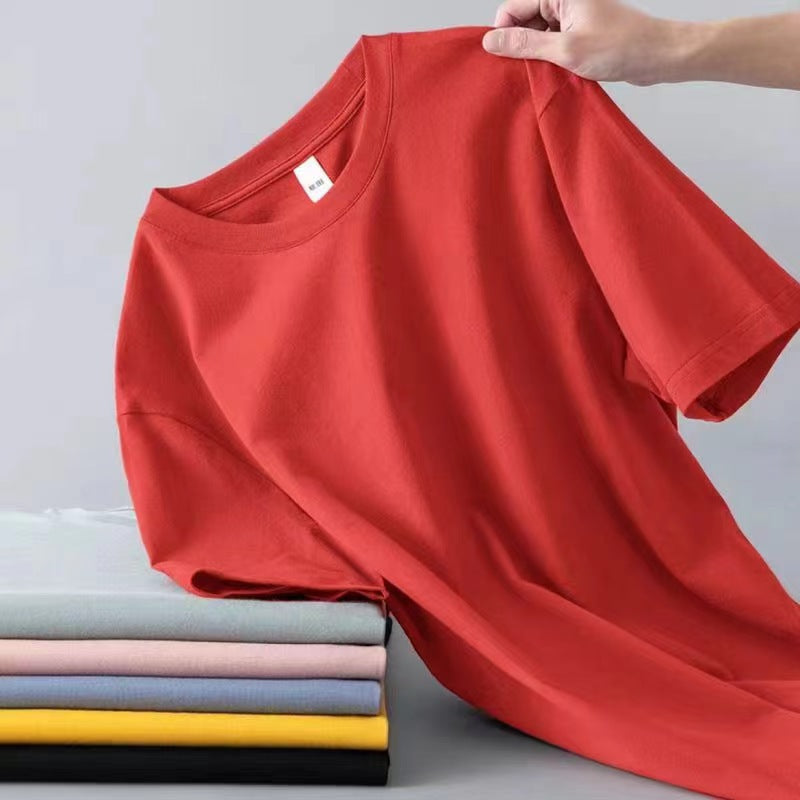 180g Milk Silk T-Shirt - Men's Solid Color Short Sleeve Crew Neck Tee - Image 10