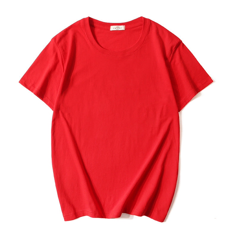 180g Plain Color Short Sleeve T-Shirt - Wholesale Custom Logo Print Crew Neck Tee - Image 12