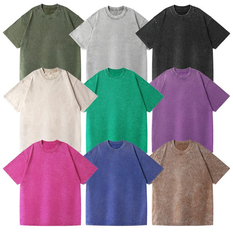 230g Vintage Washed Cotton T-Shirt - Drop Shoulder Oversized Tee Wholesale - Image 15