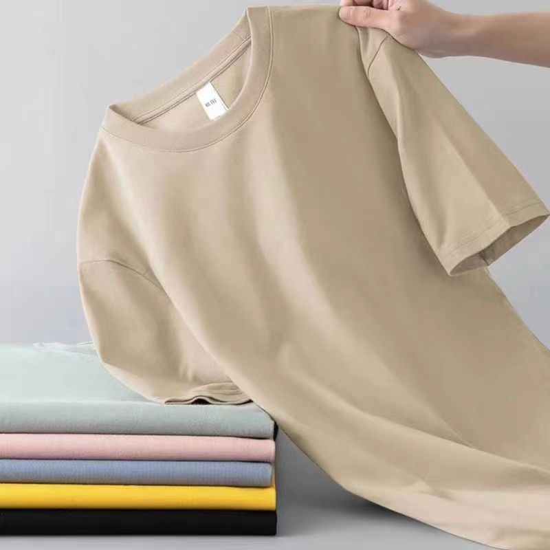 180g Milk Silk T-Shirt - Men's Solid Color Short Sleeve Crew Neck Tee - Image 13
