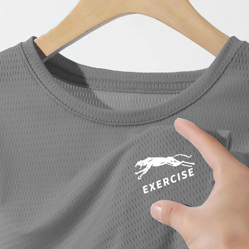 Mesh Ice Silk T-Shirt - Men's Quick Dry Breathable Sport Tee - Image 20