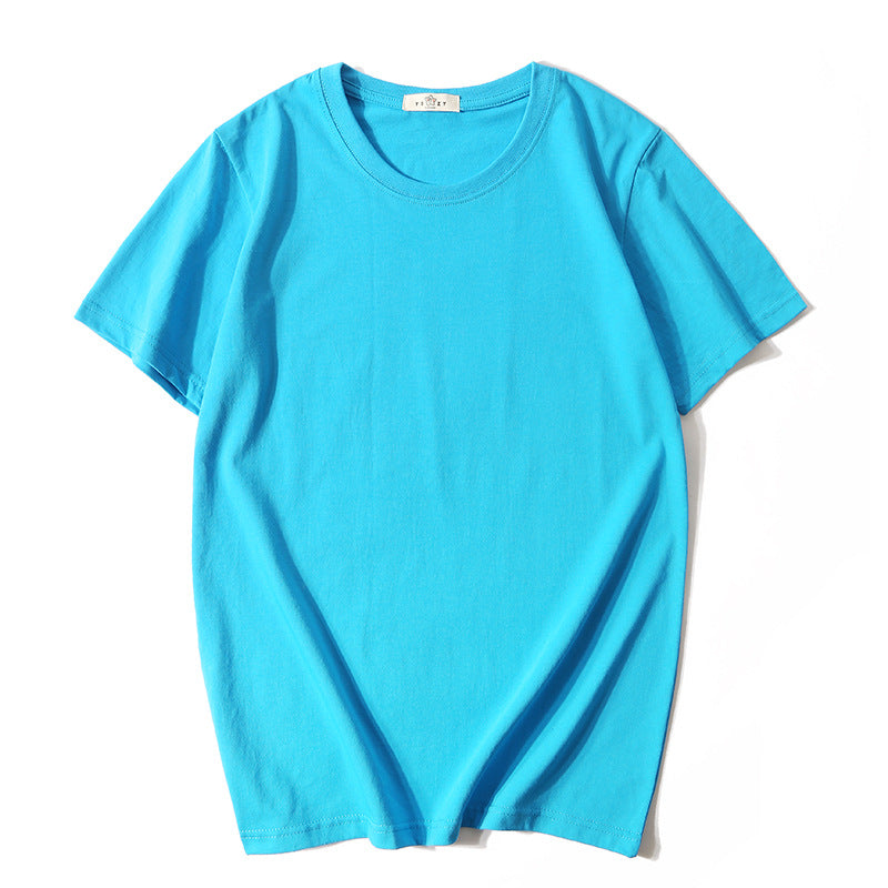 180g Plain Color Short Sleeve T-Shirt - Wholesale Custom Logo Print Crew Neck Tee - Image 13