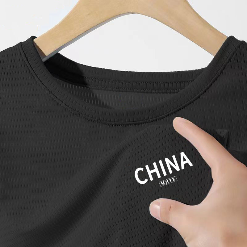 Mesh Ice Silk T-Shirt - Men's Quick Dry Breathable Sport Tee - Image 15