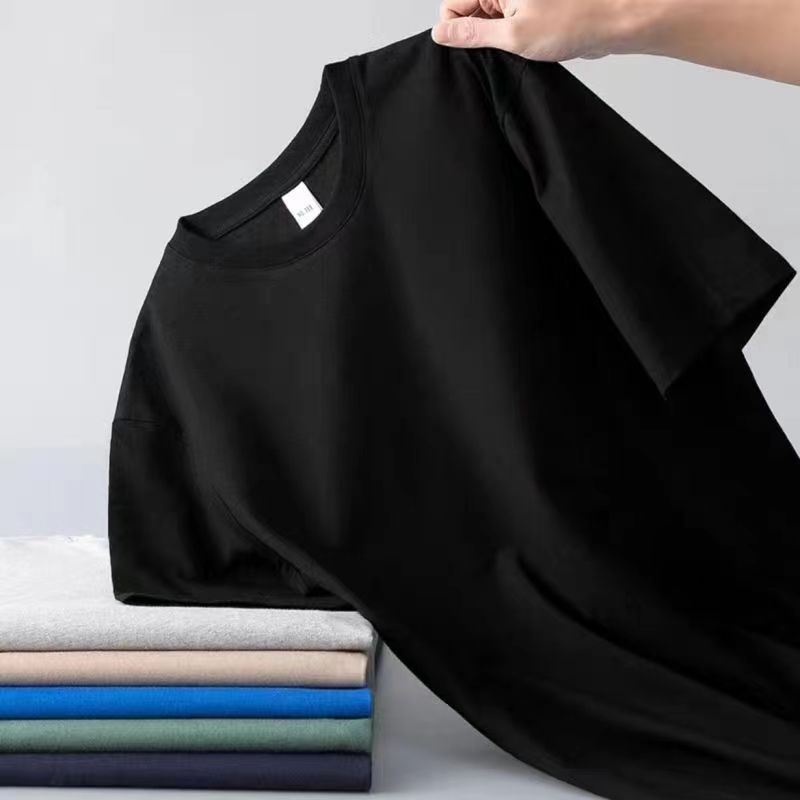 180g Milk Silk T-Shirt - Men's Solid Color Short Sleeve Crew Neck Tee - Image 7