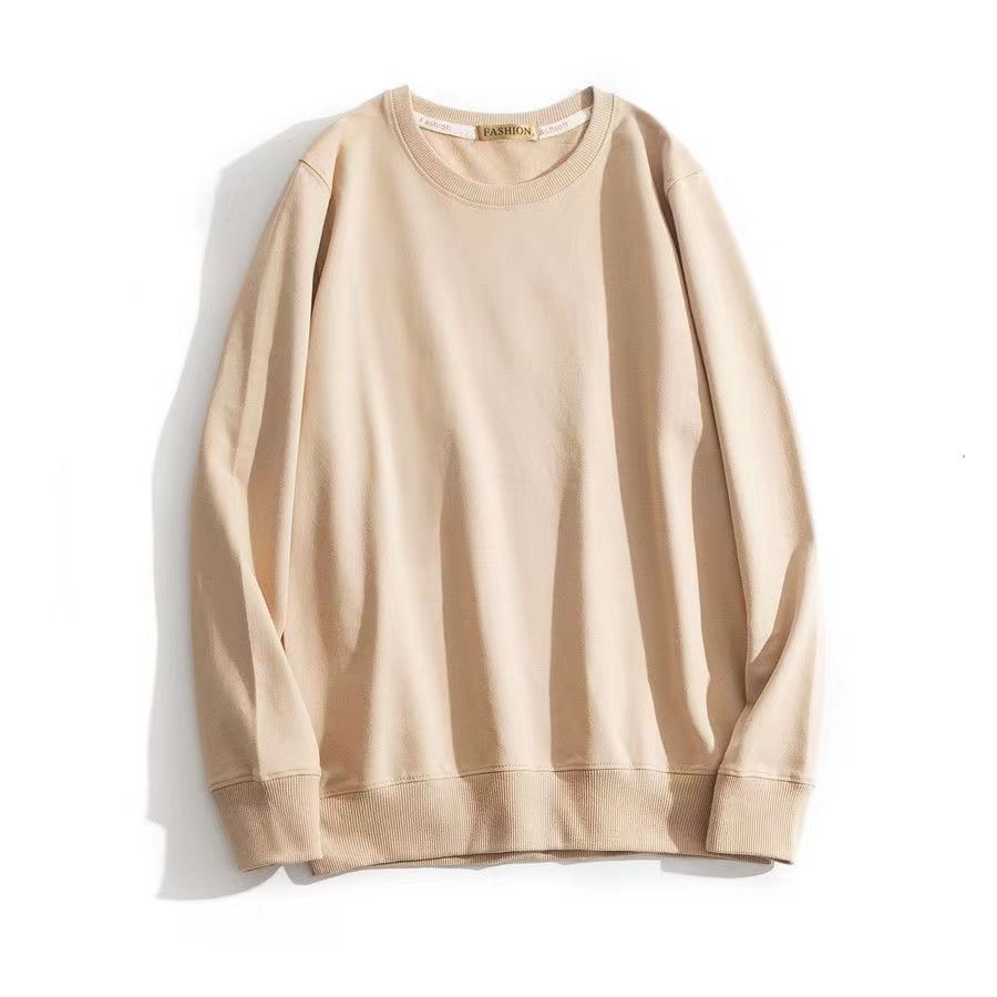 Heavy Long Sleeve Sweatshirt - Men's Solid Color Crew Neck Casual Top - Image 10