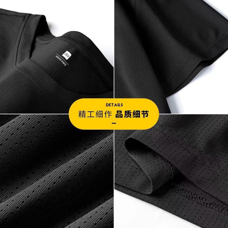 Mesh Ice Silk T-Shirt - Men's Quick Dry Breathable Sport Tee - Image 4