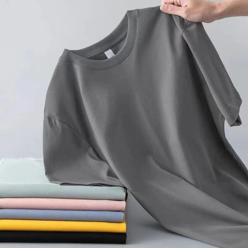 180g Milk Silk T-Shirt - Men's Solid Color Short Sleeve Crew Neck Tee - Image 8
