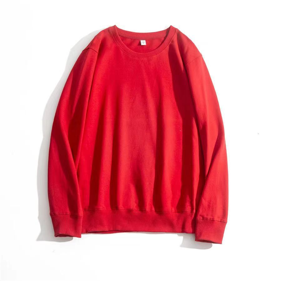 Heavy Long Sleeve Sweatshirt - Men's Solid Color Crew Neck Casual Top - Image 8