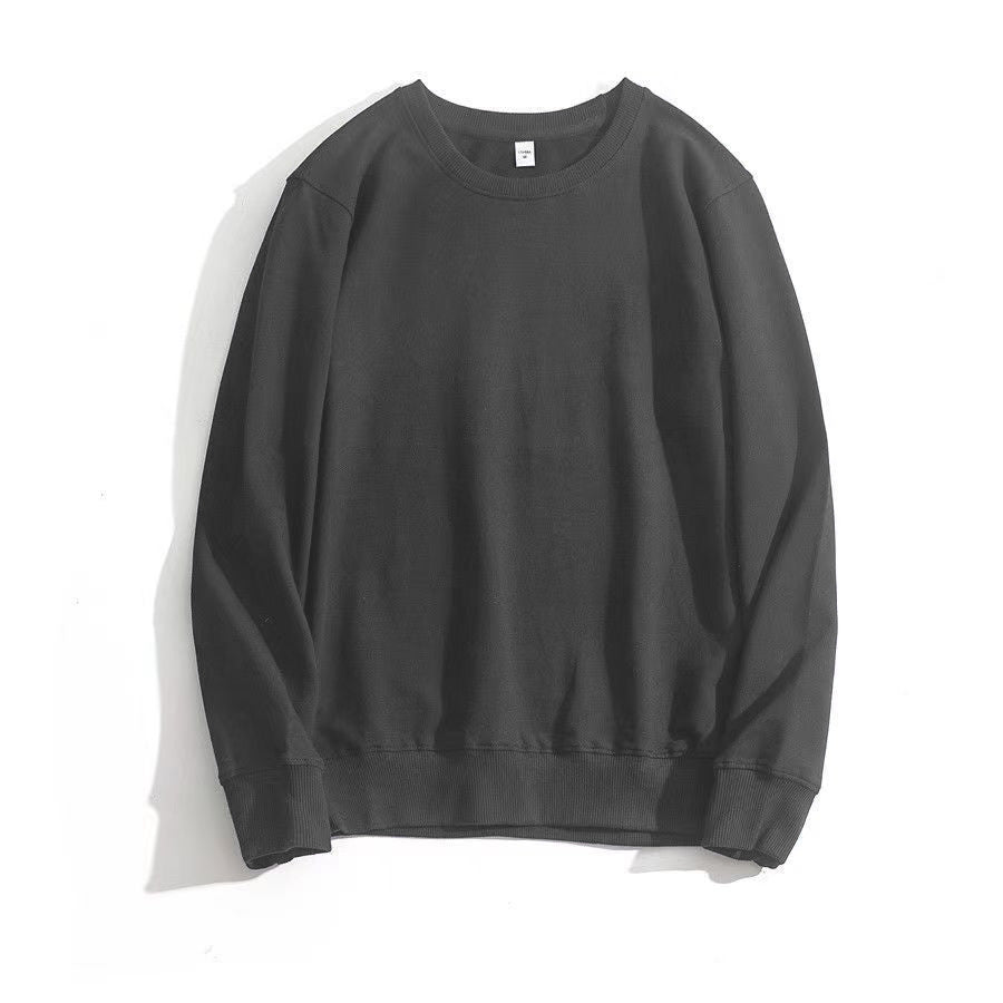 Heavy Long Sleeve Sweatshirt - Men's Solid Color Crew Neck Casual Top - Image 12