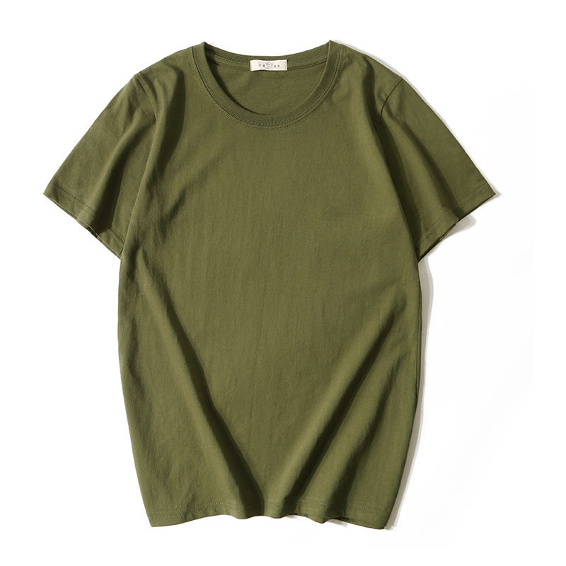 180g Plain Color Short Sleeve T-Shirt - Wholesale Custom Logo Print Crew Neck Tee - Image 17
