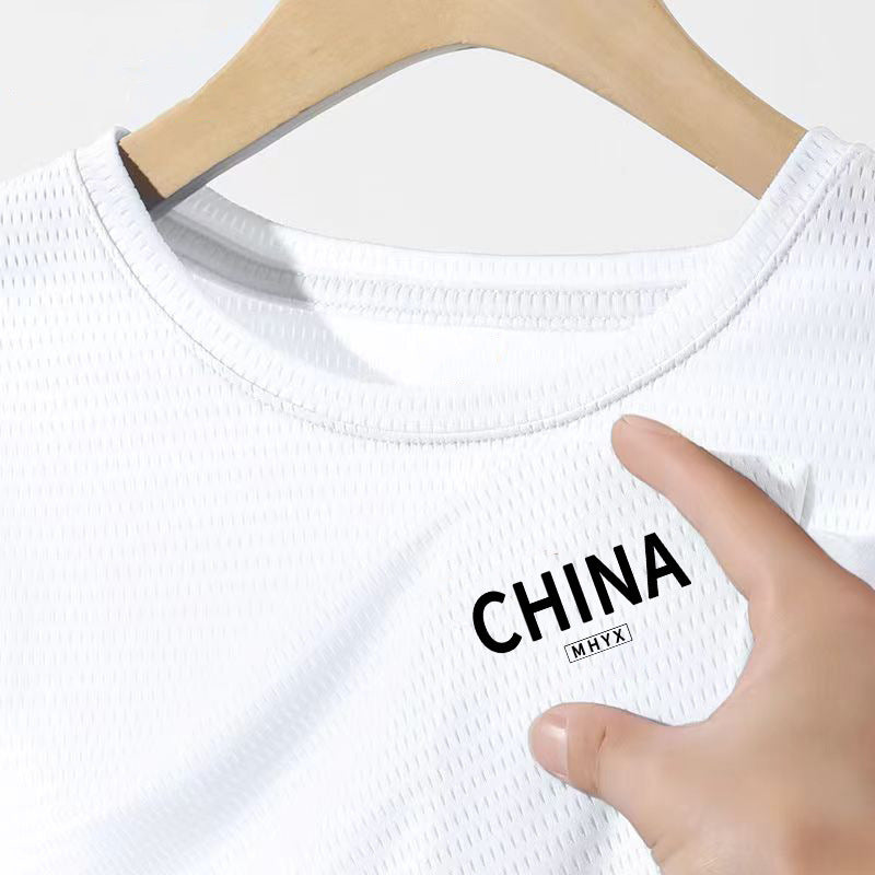Mesh Ice Silk T-Shirt - Men's Quick Dry Breathable Sport Tee - Image 14