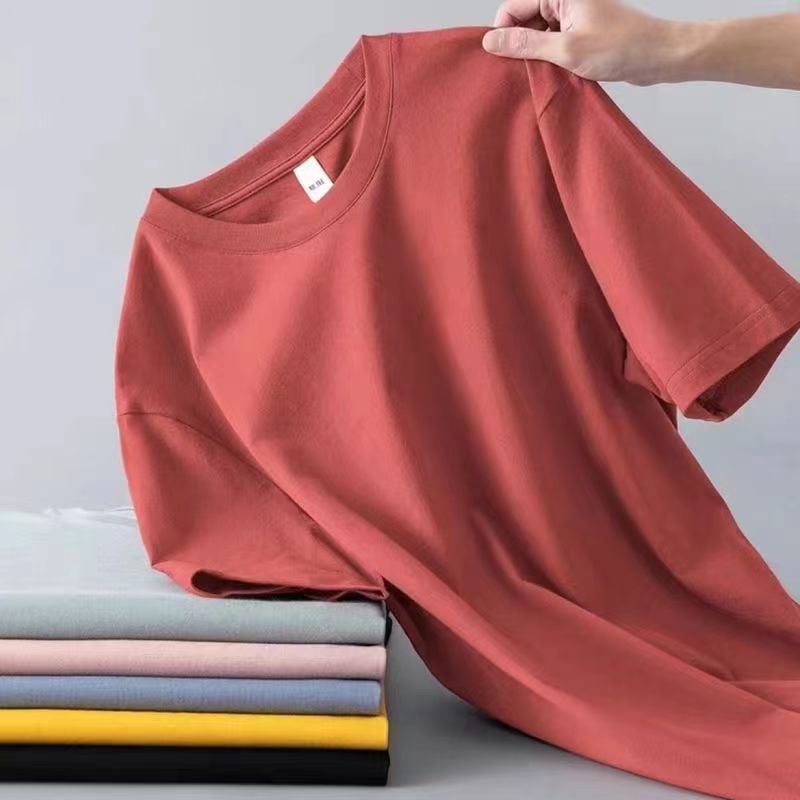 180g Milk Silk T-Shirt - Men's Solid Color Short Sleeve Crew Neck Tee - Image 11