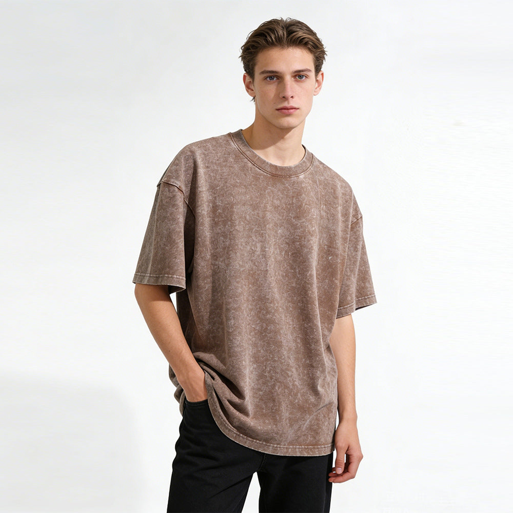230g Vintage Washed Cotton T-Shirt - Drop Shoulder Oversized Tee Wholesale - Image 2